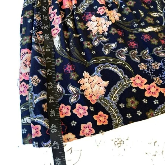 NWT Loft Petite Large Floral Shirred Flounce Long Sleeve Midi Dress - Picture 10 of 10